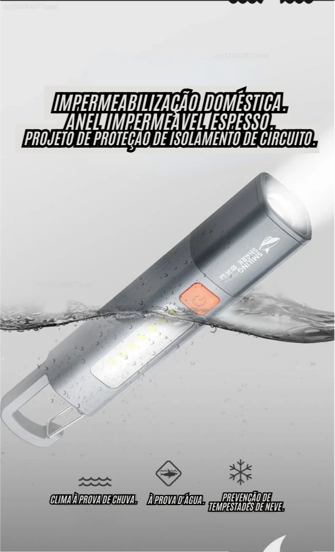 Lanterna Shark Pro a Prova d'Agua Modelo Premium Iluminação a Longa Distancia.