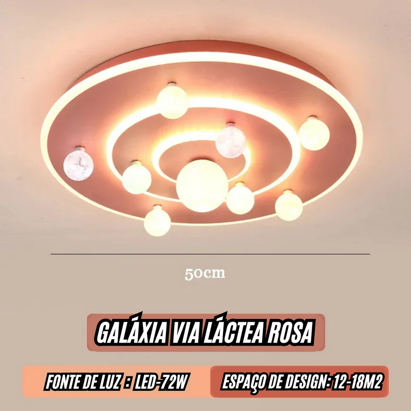 Luminária Premium das Galáxias Moderna de Luxo - Atmosférica e Aconchegante para Quarto de Menino e Menina.