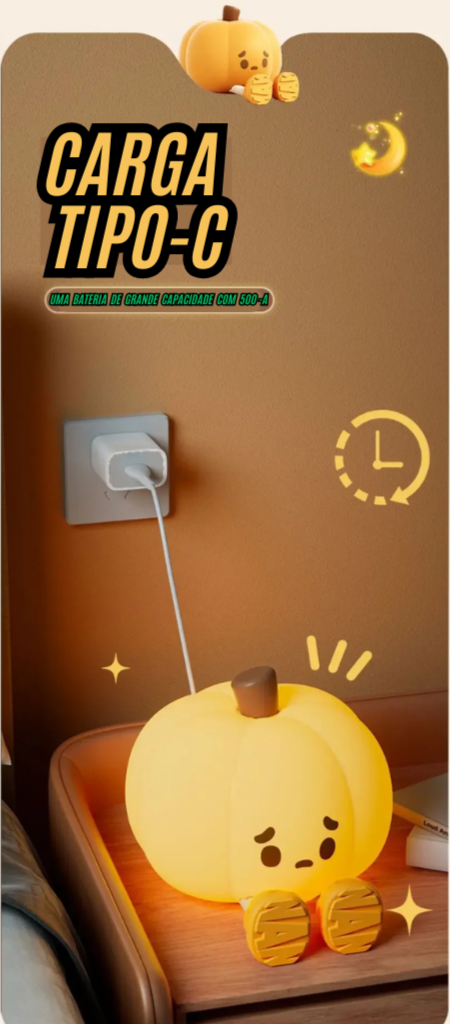 Mini Abobora Fofa - Luminária Noturna