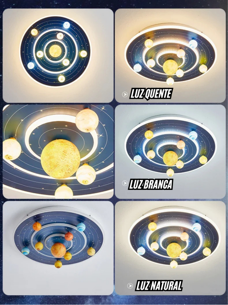 Luminária Premium das Galáxias Moderna de Luxo - Atmosférica e Aconchegante para Quarto de Menino e Menina.