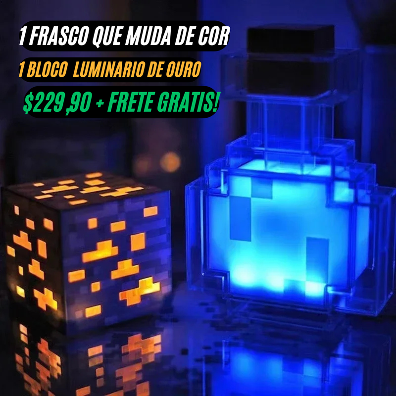 Luminária Infantil de LED Recarregável - MINECRAFT
