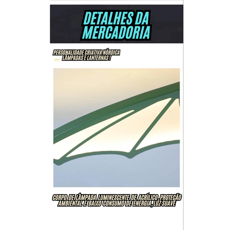 Luminária Premium de teto com desenho de Dragão verde para quarto de crianças