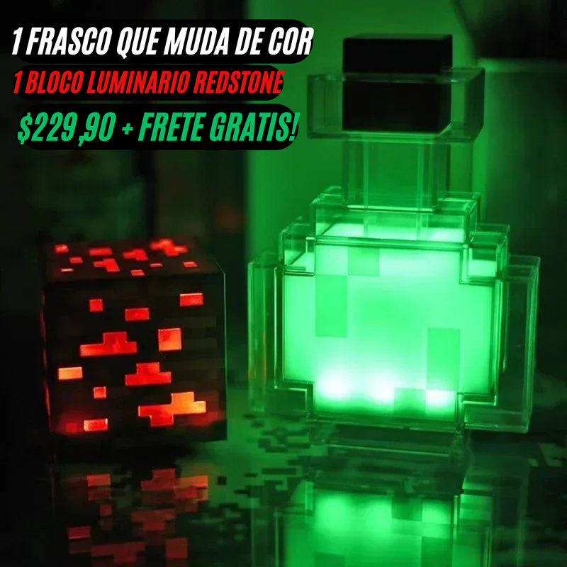 Luminária Infantil de LED Recarregável - MINECRAFT