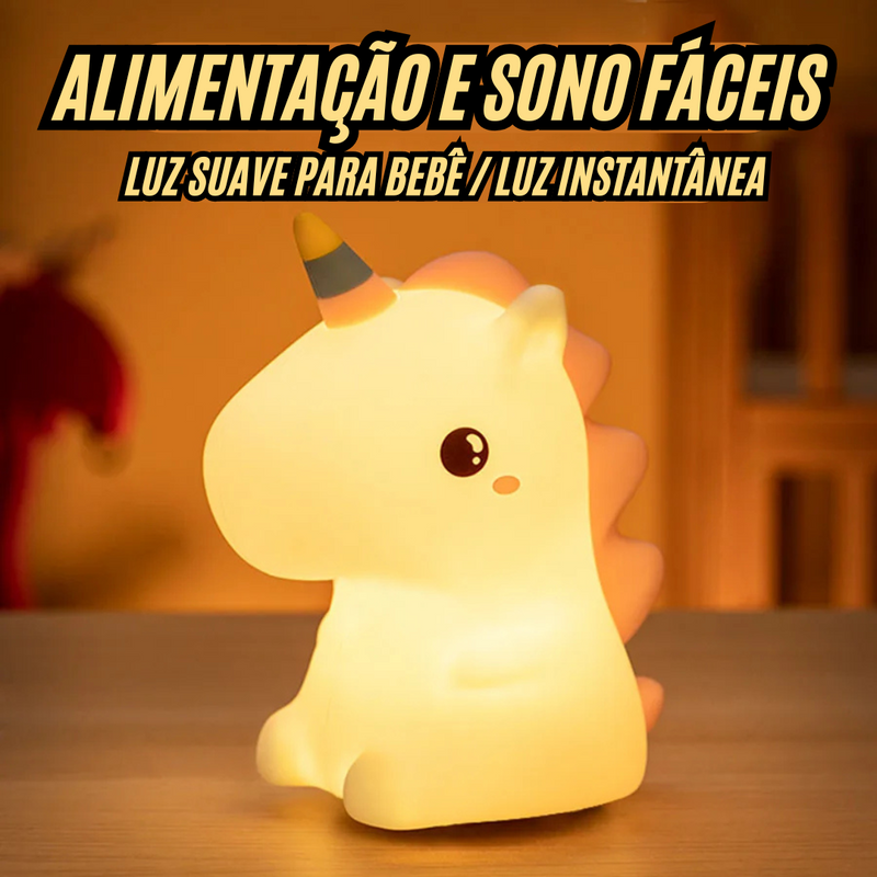 Unicórnio Camaleão 7 Cores de Silicone Sensível ao Toque para Crianças Dormir a Noite.