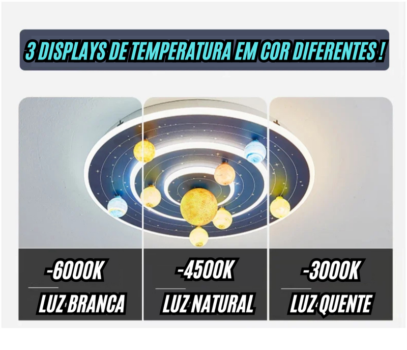Luminária Premium das Galáxias Moderna de Luxo - Atmosférica e Aconchegante para Quarto de Menino e Menina.