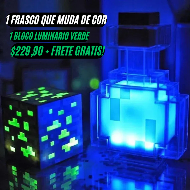 Luminária Infantil de LED Recarregável - MINECRAFT