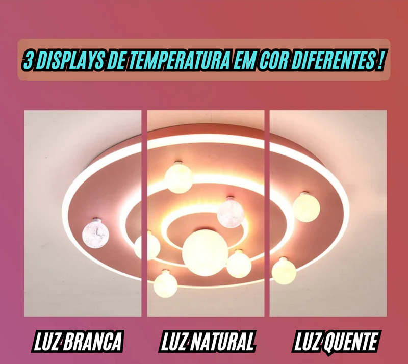 Luminária Premium das Galáxias Moderna de Luxo - Atmosférica e Aconchegante para Quarto de Menino e Menina.