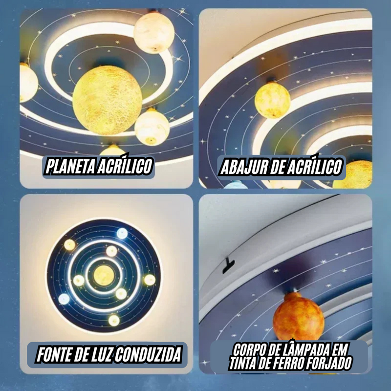 Luminária Premium das Galáxias Moderna de Luxo - Atmosférica e Aconchegante para Quarto de Menino e Menina.
