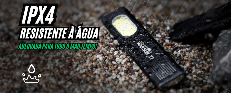 Lanterna Portátil Com Base Magnética e Clip de Bolso / 6 Modos