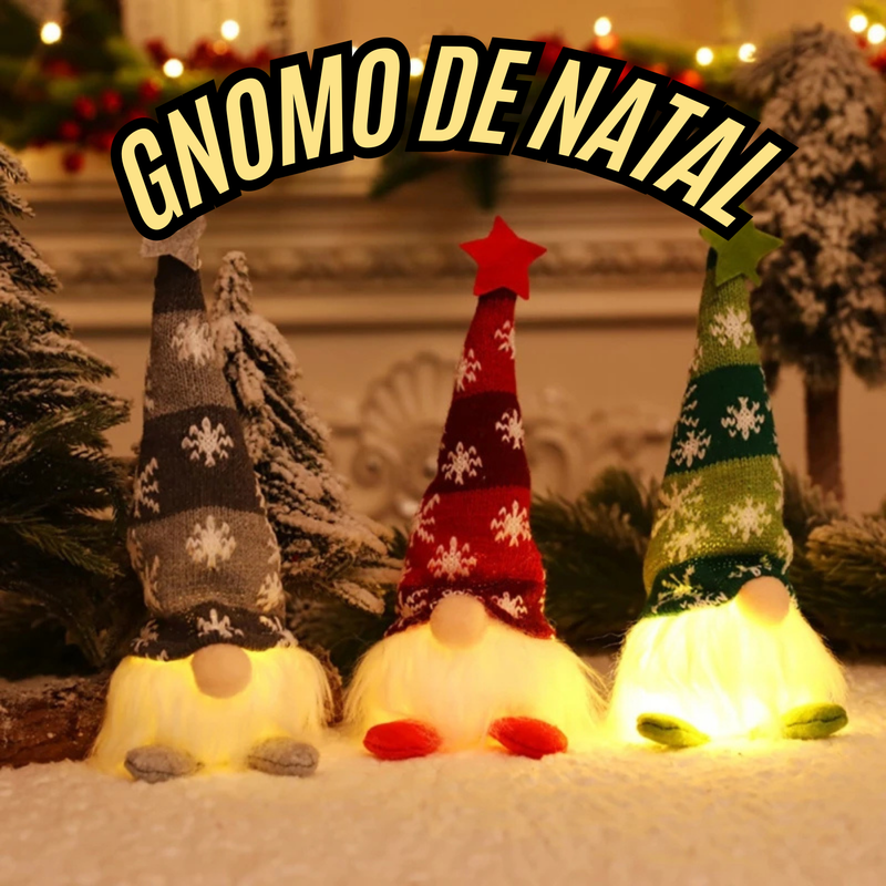 Pequenino Gnomo Luminária de Natal