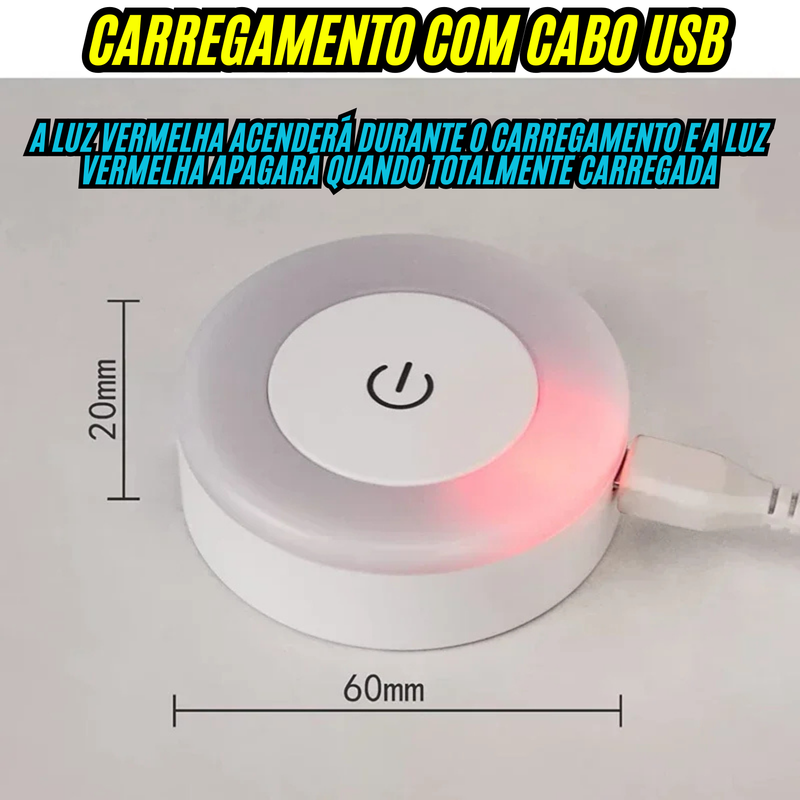 Luminaria Noturna Recarregavel Bolinha Exclusiva de LED