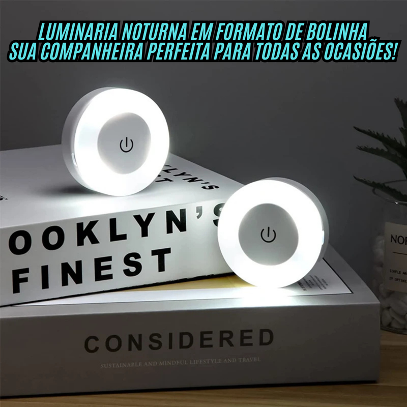 Luminaria Noturna Recarregavel Bolinha Exclusiva de LED