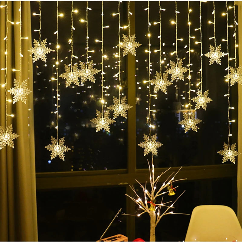 Decoração Moderna Flocos de Neve Natalino (3.2m) a prova d'Agua