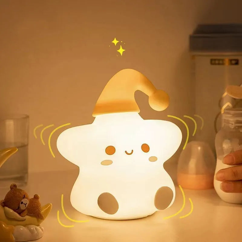 Estrelinha de Silicone Luminária Noturna para Crianças Dormir a Noite.