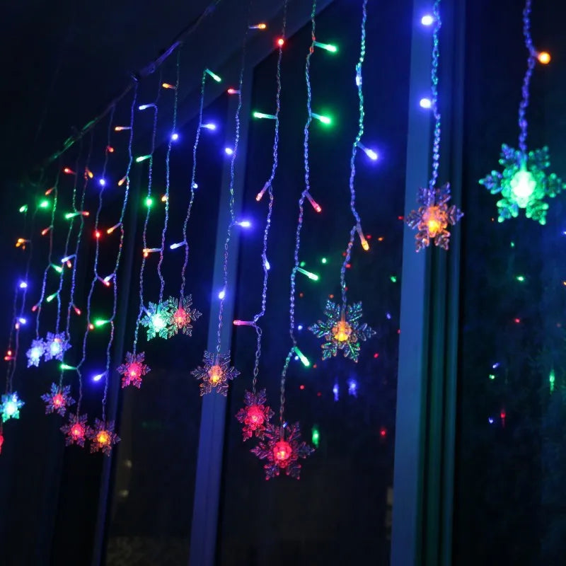 Decoração Moderna Flocos de Neve Natalino (3.2m) a prova d'Agua