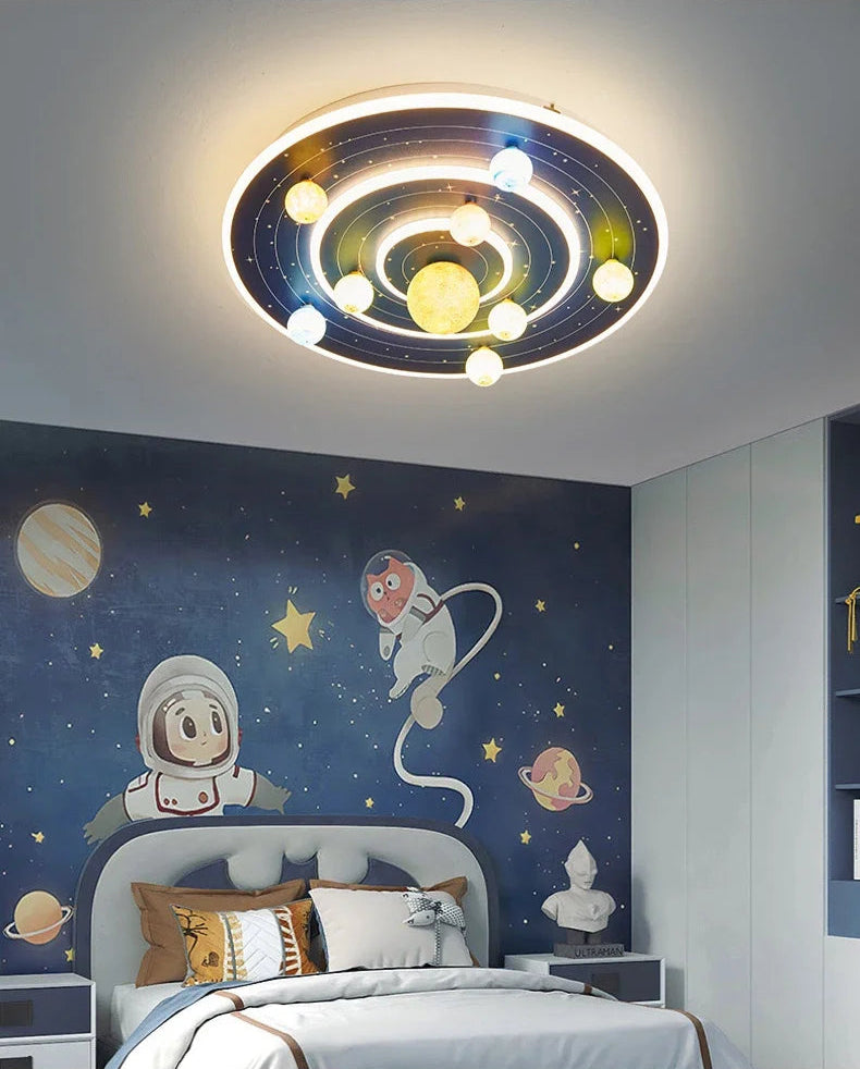 Luminária Premium das Galáxias Moderna de Luxo - Atmosférica e Aconchegante para Quarto de Menino e Menina.