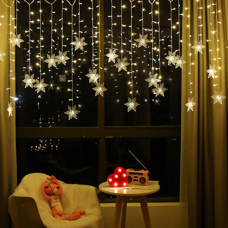 Decoração Moderna Flocos de Neve Natalino (3.2m) a prova d'Agua