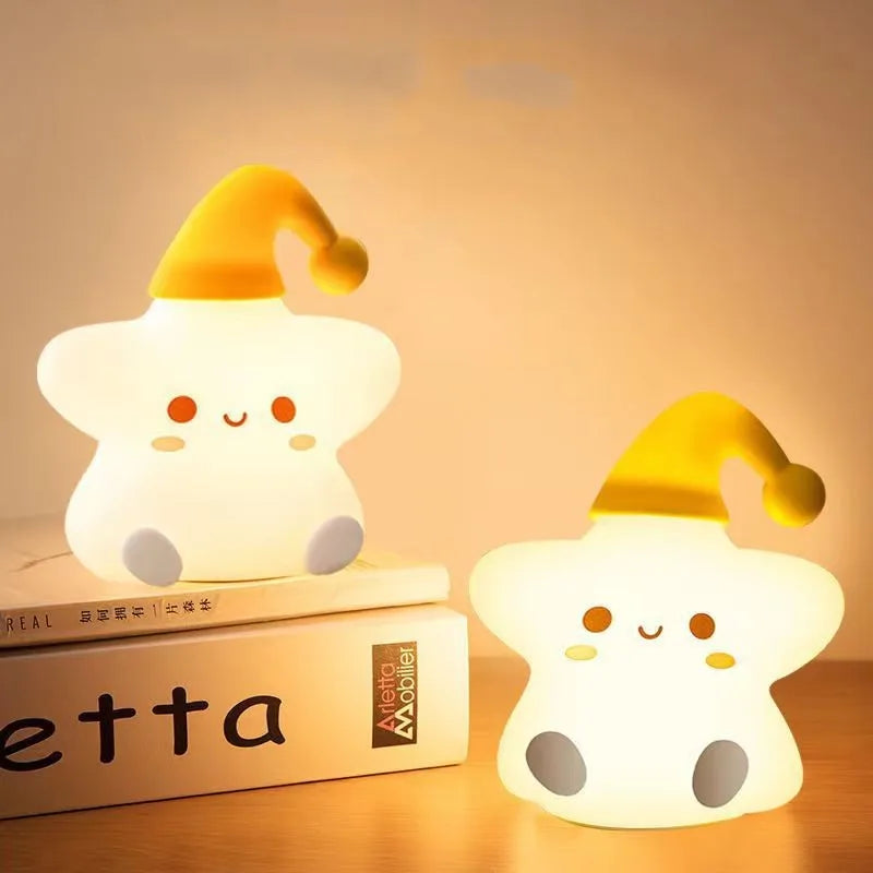 Estrelinha de Silicone Luminária Noturna para Crianças Dormir a Noite.