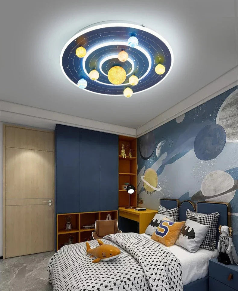 Luminária Premium das Galáxias Moderna de Luxo - Atmosférica e Aconchegante para Quarto de Menino e Menina.