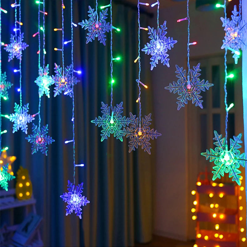 Decoração Moderna Flocos de Neve Natalino (3.2m) a prova d'Agua
