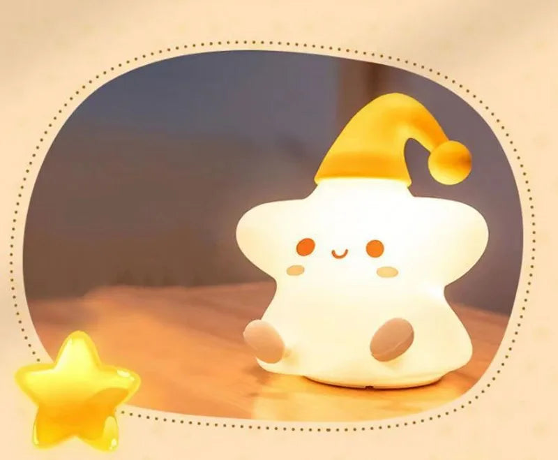 Estrelinha de Silicone Luminária Noturna para Crianças Dormir a Noite.