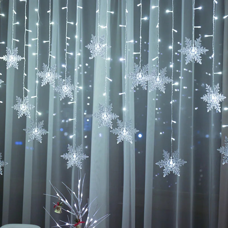 Decoração Moderna Flocos de Neve Natalino (3.2m) a prova d'Agua