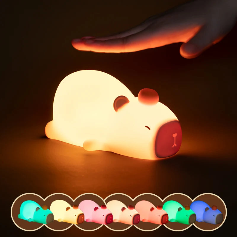 Mini Luminária LED Capivara de Silicone