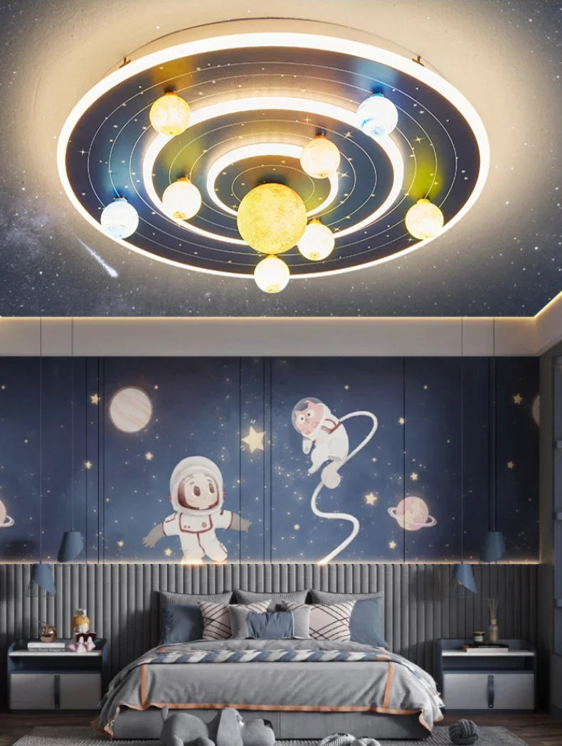 Luminária Premium das Galáxias Moderna de Luxo - Atmosférica e Aconchegante para Quarto de Menino e Menina.