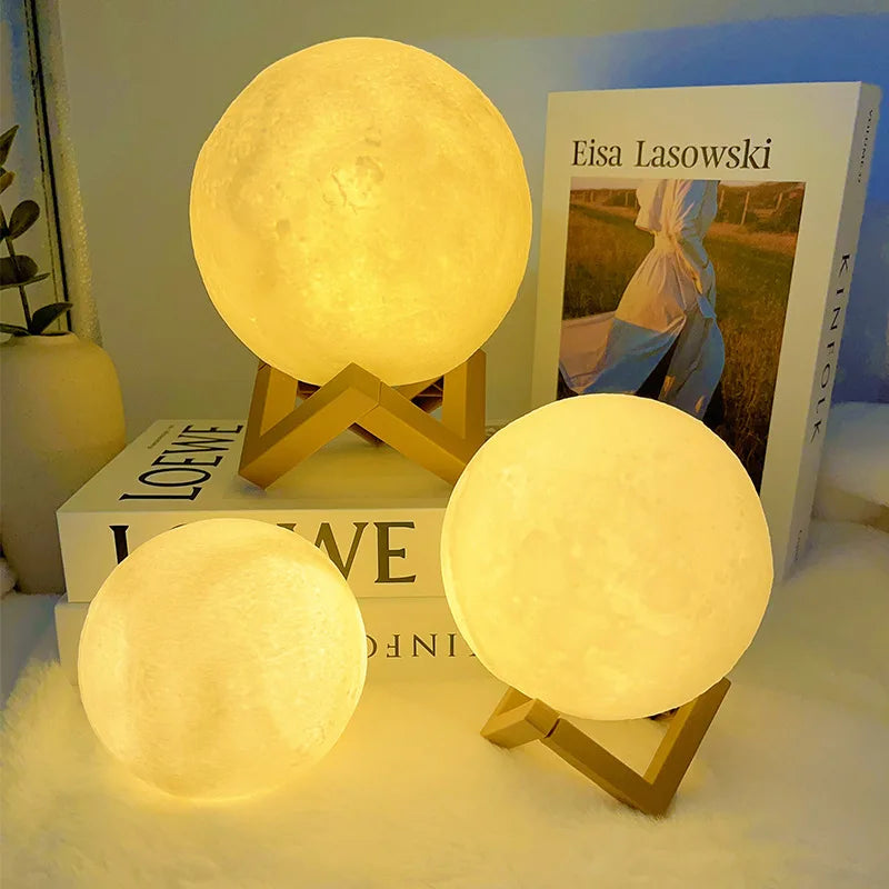 Luminária Noturna da Lua para Adormecer a Noite