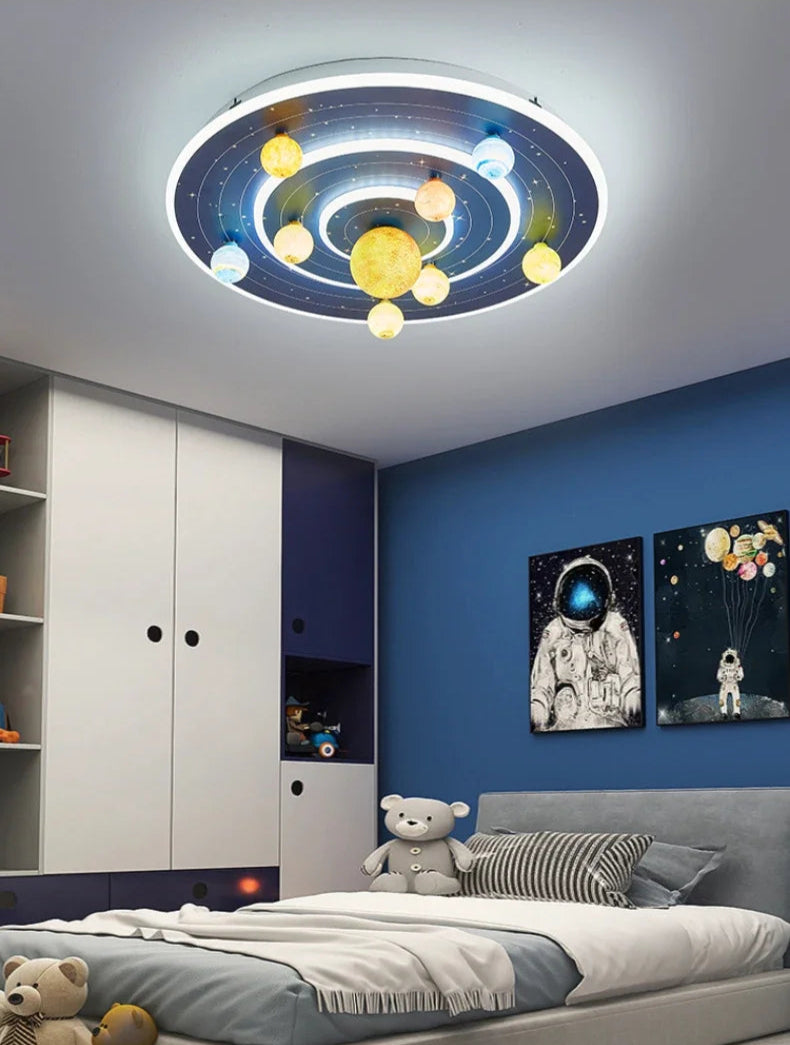Luminária Premium das Galáxias Moderna de Luxo - Atmosférica e Aconchegante para Quarto de Menino e Menina.