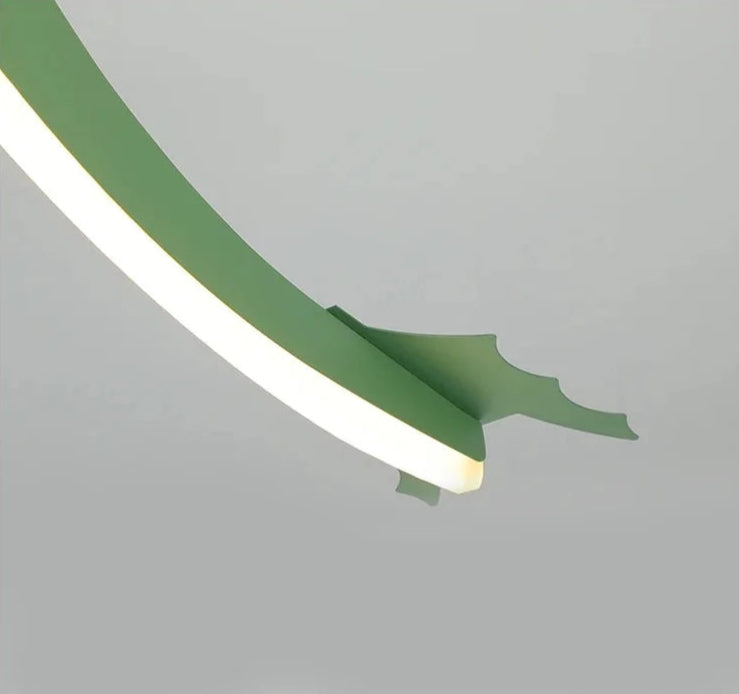 Luminária Premium de teto com desenho de Dragão verde para quarto de crianças