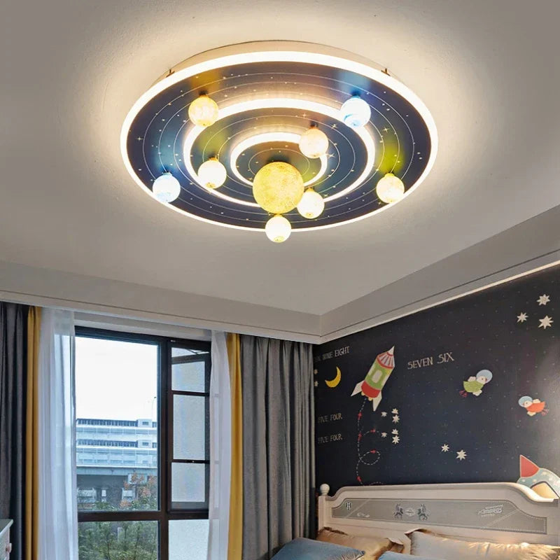 Luminária Premium das Galáxias Moderna de Luxo - Atmosférica e Aconchegante para Quarto de Menino e Menina.