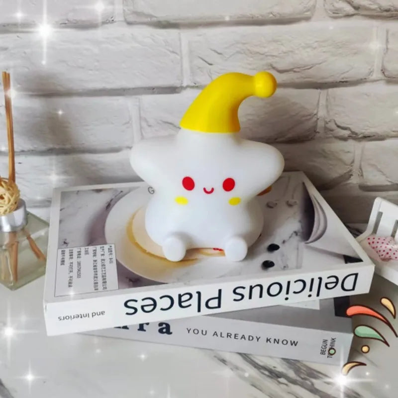 Estrelinha de Silicone Luminária Noturna para Crianças Dormir a Noite.