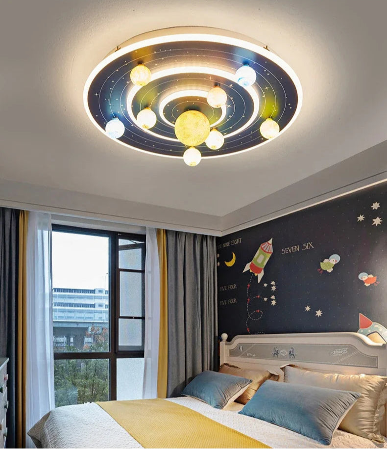 Luminária Premium das Galáxias Moderna de Luxo - Atmosférica e Aconchegante para Quarto de Menino e Menina.