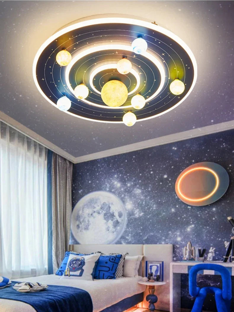 Luminária Premium das Galáxias Moderna de Luxo - Atmosférica e Aconchegante para Quarto de Menino e Menina.