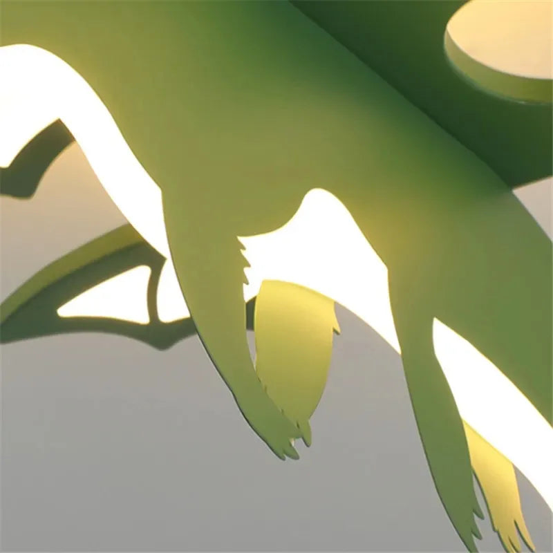 Luminária Premium de teto com desenho de Dragão verde para quarto de crianças