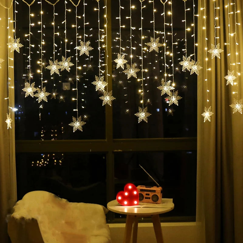 Decoração Moderna Flocos de Neve Natalino (3.2m) a prova d'Agua