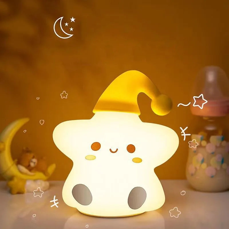 Estrelinha de Silicone Luminária Noturna para Crianças Dormir a Noite.