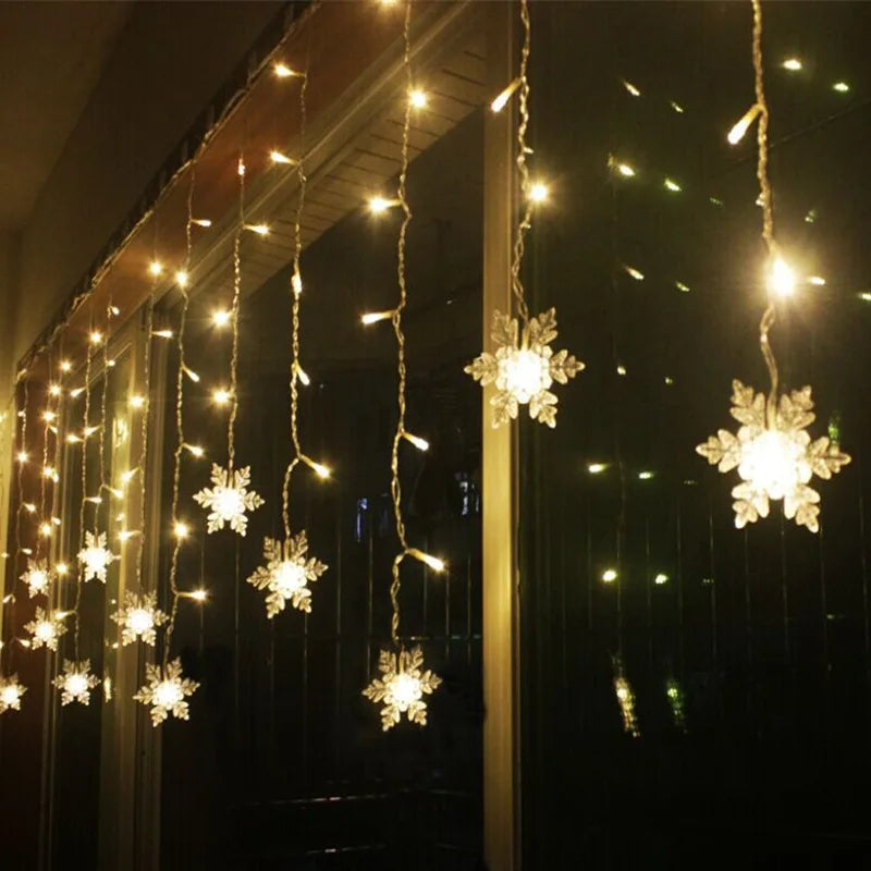 Decoração Moderna Flocos de Neve Natalino (3.2m) a prova d'Agua