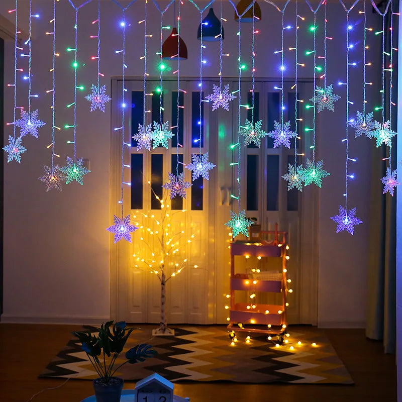 Decoração Moderna Flocos de Neve Natalino (3.2m) a prova d'Agua