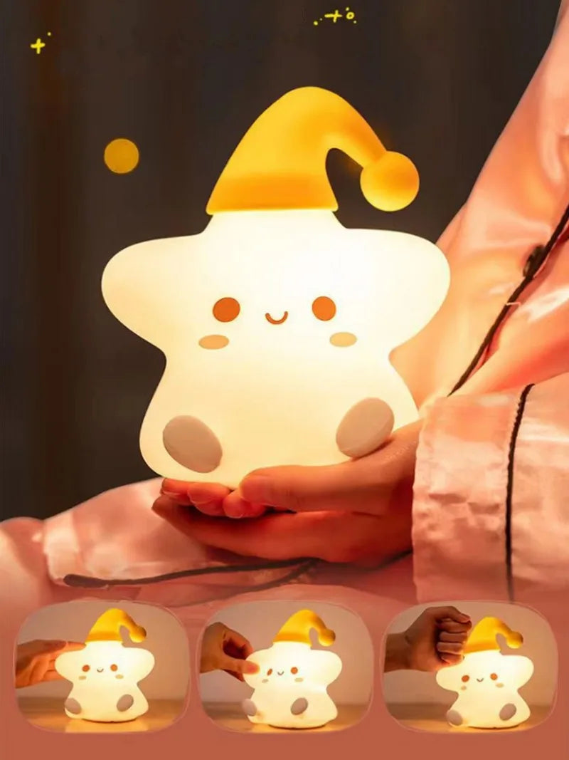 Estrelinha de Silicone Luminária Noturna para Crianças Dormir a Noite.
