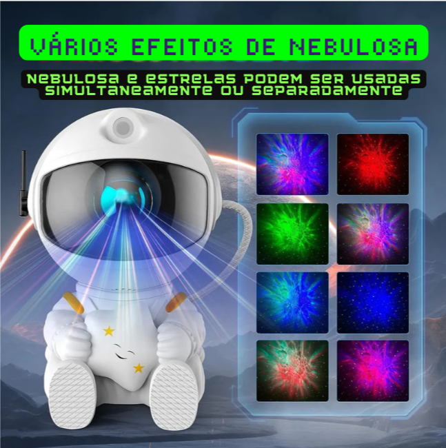 Astronauta Projetor Galáxia Luz da Noite para Crianças Dormir a Noite.
