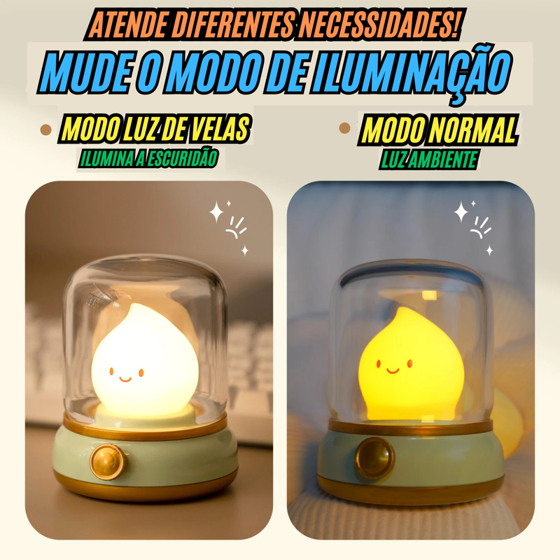 Mini Luminaria Noturna Recarregavel Para Crianças Dormir a Noite