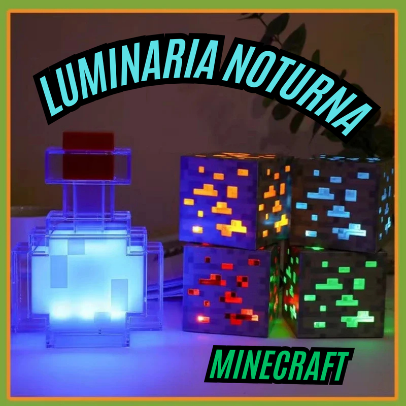 Luminária Infantil de LED Recarregável - MINECRAFT